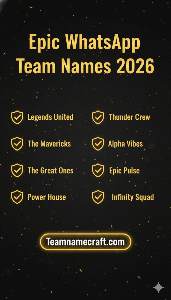 Epic WhatsApp Team Names