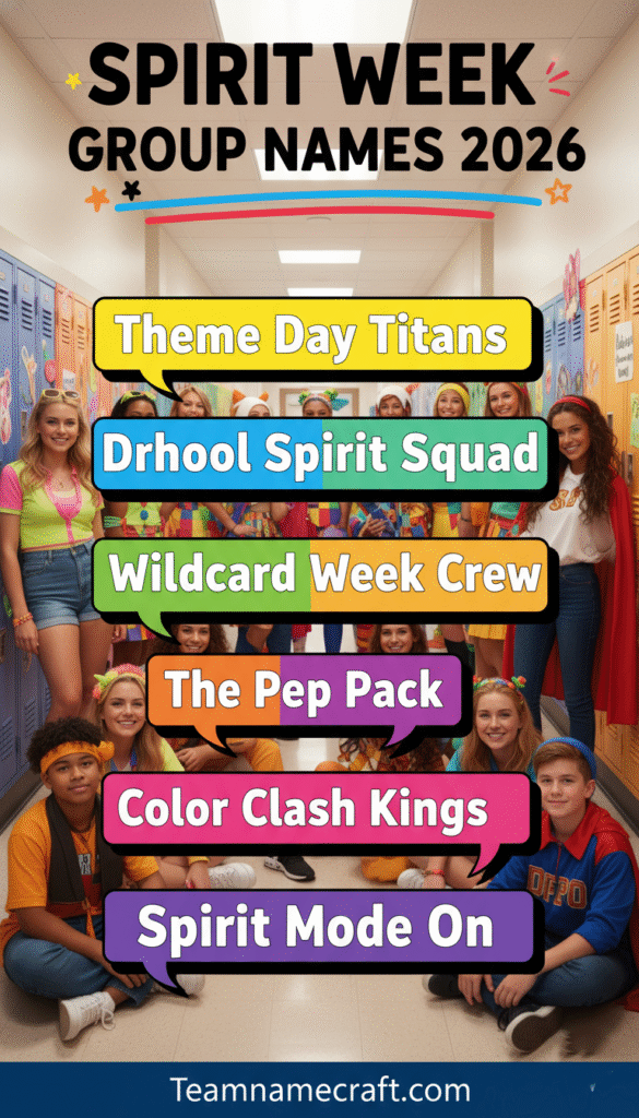 Spirit Week Group Names Ideas