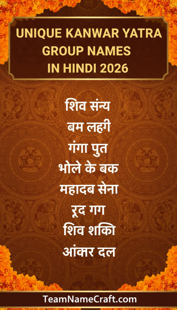 Unique Kanwar Yatra Group Names in Hindi
